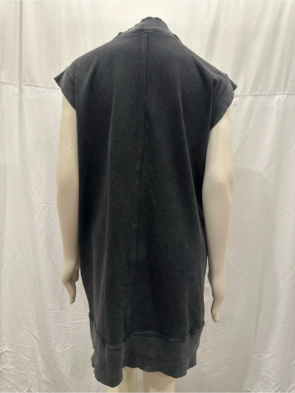 entro Washed Black Sleeveless Zip-Front Tank Dress